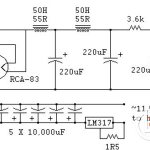 Tube preamplifier power supply circuit