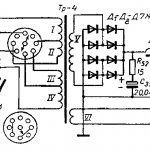 Scheme of three-way UMZCH G. Mudretsov on 6N1P, 6P14P