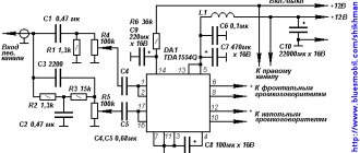 Amplifier circuit based on TDA1554Q IC